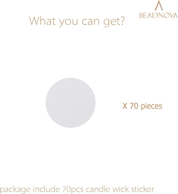 BEADNOVA 70pcs Double Sided Candle Wick Stickers for Candle Making DIY