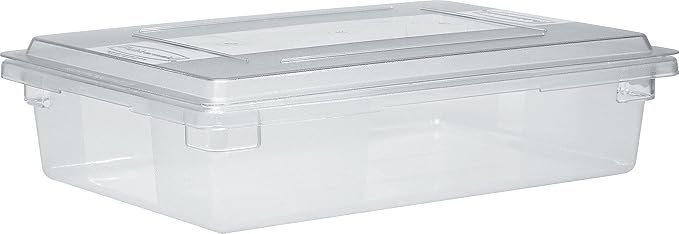 Rubbermaid Commercial Products Polycarbonate Food Storage Box/Tote 8.5 Gallon Clear for Restaurant/Kitchen/Cafeteria