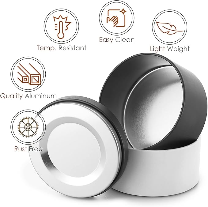 Hearth & Harbor Tin Candle Jars for Making Candles - DIY Candle Containers with Lids - Metal Candle Jars - Bulk Tins Storage for Candle - (24 Pieces) - (8 Ounces) - Solid Black and White