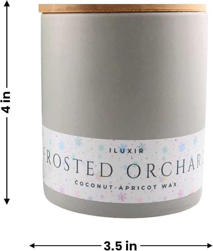 Frosted Orchard Luxury Candle for Fall Décor – Refreshing Scented Candles with Citrus Pine Juniper & Sage– Handcrafted Non-Toxic Candles, Phthalate-Free Cruelty-Free Coconut Wax Candle (13 oz.)