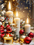 Christmas Candles Stamped Cross Stitch Kits for Adults - Embroidery Kits for Beginners Adults,11 CT Patterns Dimensions Counted Cross Stitch Kits for Adults Arts Craft 12x16 inch