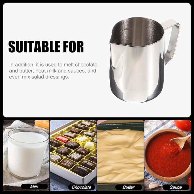 Healifty Wax Melting Pot Pitcher, Stainless Steel Candle Making Double Boiler with Pouring Spout for Beeswax Water Bath for Chocolate Milk Sauces 300ml