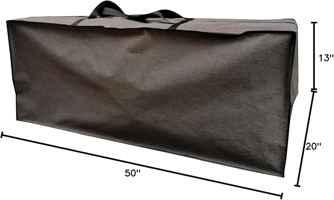Outdoor Rectangular Cushion storage Bag, Protective Zippered Storage Bags with Handles, 50''L x 13''W x 20''H Dark Grey