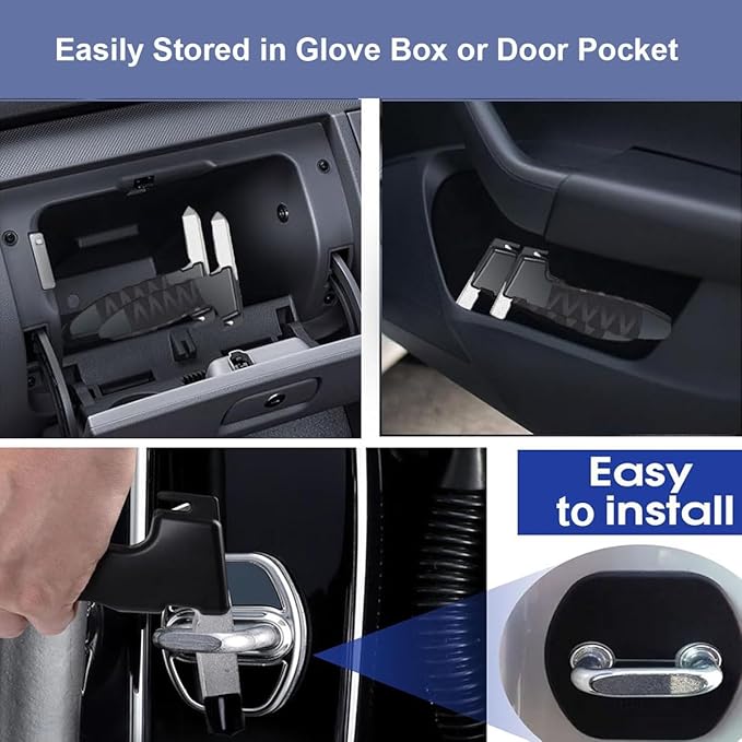 Car Door Handle for Elderly, Door Grab Handle Assist, Ultra Grip Mobility Handle for Car, Car Door Latch Bar for Easily Get Out of Car, Anti-Slip Design, Black/2 Pack