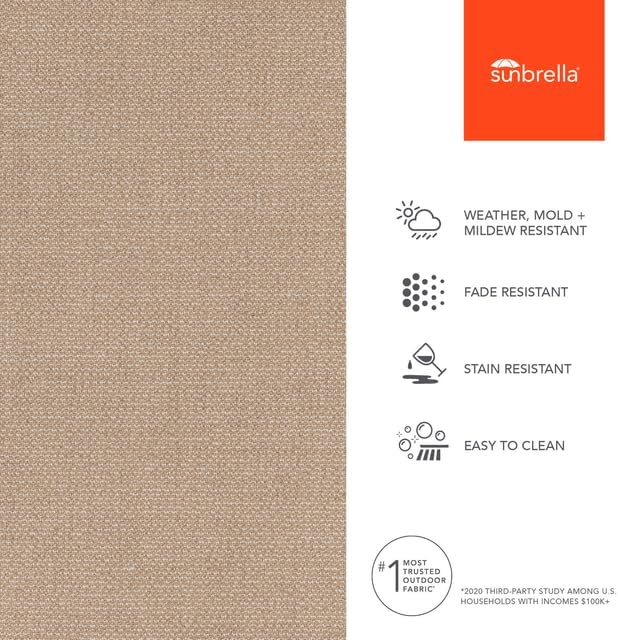 Sunbrella Outdoor Fabric by The Yard | Remix Camel (Solid) | Official Sunbrella Seller | Indoor or Outdoor Upholstery Fabric for Chairs, Cushions, Drapery, Pillows, Furniture