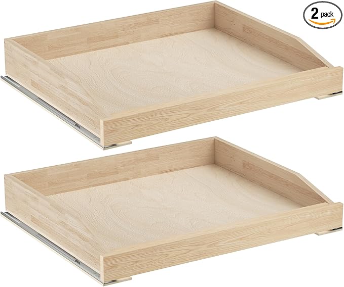 ROOMTEC Pull Out Cabinet Drawer for Kitchen Cabinets 25.5" W x 21" D, Pull Out Cabinet Organizer, Bottom Assembly, Requires At Least 26.5” Cabinet Opening, 2PCS