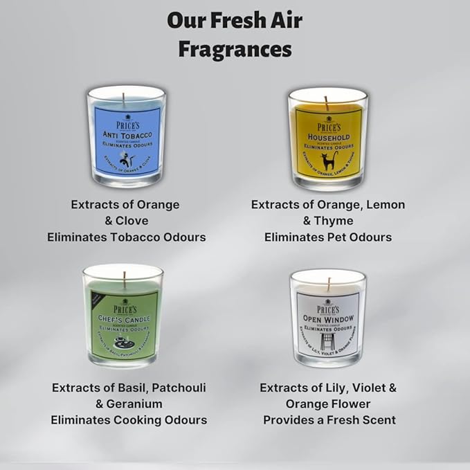 Price's - Open Window Tealights - Pack of 10 - Odour Eliminating Tealights - Made with Lily, Violet and Orange Flower Extracts - Clean, Fresh, Quality Fragrance - Long Lasting Scent
