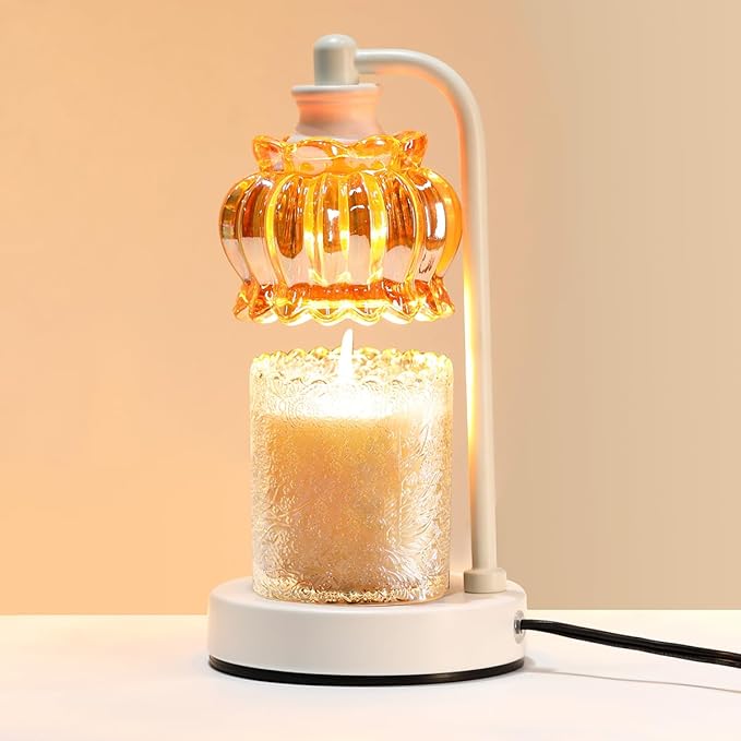 TOFUNTOY Candle Warmer Lamp with Timer, Dimmable Candle Lamp Wax Melt Warmer with 2 Bulbs, Electric Candle Warmer Light for Bedroom Living Room Birthday Christmas Gifts for Women Mom