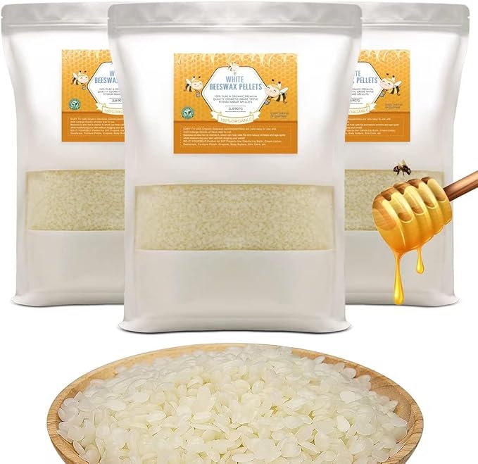 White Beeswax Pastilles, Beeswax Pellets for Candle Making, DIY Projects (6 LB)