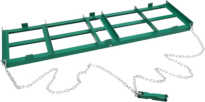 Driveway Drag 48" Wide, Tow-Behind Harrow for Driveways, Landscape Rake for ATVs, UTVs, Tractors, and Mowers, Lawn Leveling Tool with a 6FT Heavy-Duty Chain.