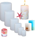 6 Pieces Cylinder Silicone Candle Molds Pillar Candle Silicone Molds Resin Casting Molds Candle Molds DIY Clay Molds