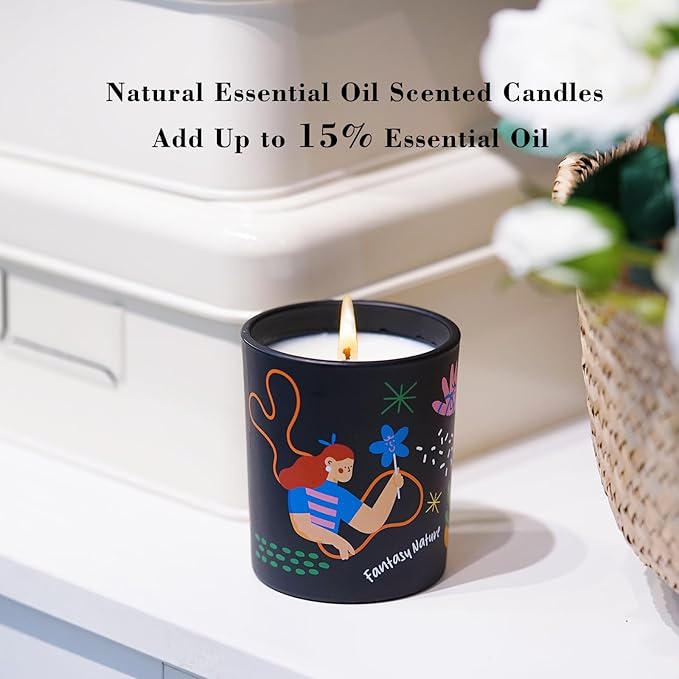 Lamron Tomato Leaf Scented Candle - Fresh Garden Vine Aroma for Kitchen, Odor Eliminator, 7.1oz Natural Coconut Soy Wax, Unique Cute Birthday Gifts for Her & Mom