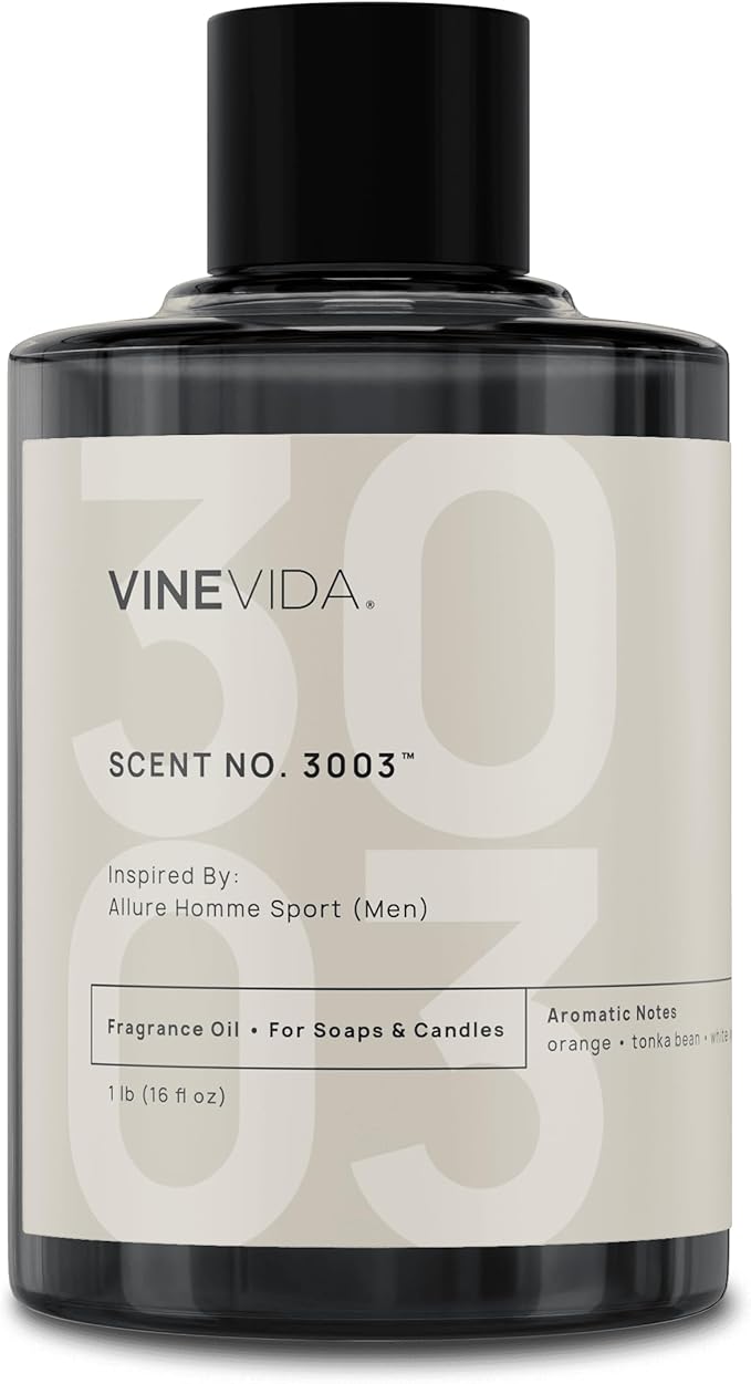 VINEVIDA Scent NO. 3003 Fragrance Oil - 16oz (1lb) - Inspired by: Allure Homme Sport (Men); Candle Fragrance Oil for Soy Candles - Soap Making Scents