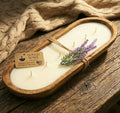 Dough Bowl Candle Co. Lavender Soy Candle - 6 Wick Rustic Farmhouse Decor Odor Eliminator in Wooden Bowls, 32 Ounce Wooden Dough Bowl Candle, All-Natural Gifts for Women and Men, Coffee Table Decor