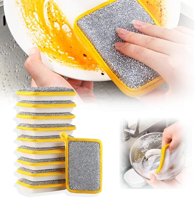 10PCS Multipurpose Dishwashing Rags, 2024 New Double Sided Sponge Kitchen Dishcloth, Multi-Purpose Absorbent Sponge Dishwashing Rags for Washing Dishes Cleaning Kitchen(3.54 * 5.31inch)