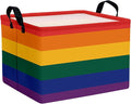 Rainbow Storage Baskets for Shelves for Classroom and Nursery Bin & Toy Organizer for Baby Room (Colorful Stripes)