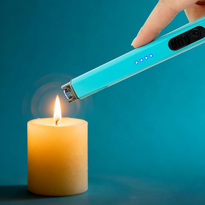 Elegant Electric Candle Lighter for Women with USB-C Charging, Portable and Easy to Use, Stylish Arc Lighter for Candles (Green)