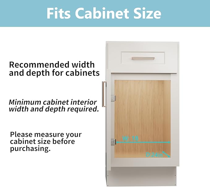 LOVMOR Pull Out Cabinet Organizer with Wooden Handle, 16½" W x 21½"Heavy Duty Cabinet Drawers Shelves Slide Out Organizer for Kitchen, Pantry
