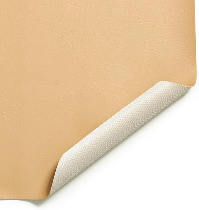 Ottertex Vinyl Fabric Faux Leather Pleather Upholstery 54" Wide by The Yard (10 Yard, Khaki)