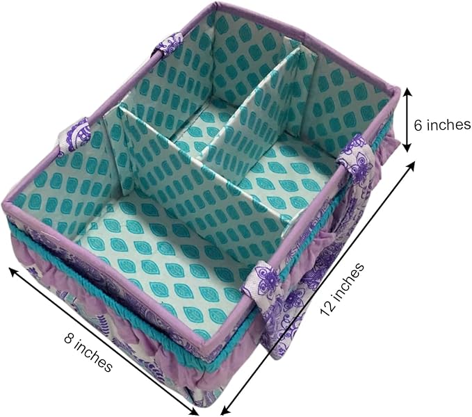Bacati - Paisley Kids Storage (Nursery Storage Caddy, Lilac/Purple/Aqua)