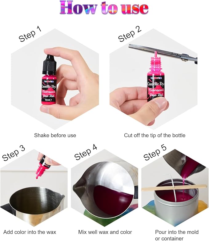 FansArriche Candle dye - 26 Colors Liquid Oil-Based dye for Candle Wax, Vivid Candle Color for DIY Candle Making, Highly Concentrate Natural Candle Color