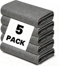 Thickened Magic Cleaning Cloths - 5 Pack Premium, Streak/Lint/Scratch-Free for Cars, Ultra-Absorbent Reusable Rags for Screens, Glass, Windows, Kitchen & Mirror, Durable, Gray (11.8''x11.8'')