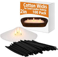 Conelist 100 Pack 2 Inch Cotton Wicks for Sand Candles Making Natural Cotton Candle Wicks, Low Smoke, No Lead and Metal for Candle Making DIY (Black)