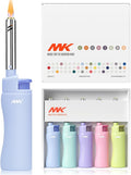 MK Candle Lighter, Butane Refillable Wind-Resistant Flame, 4-Pack for BBQ, Camping, Outdoor Use (Harmony-5PC)