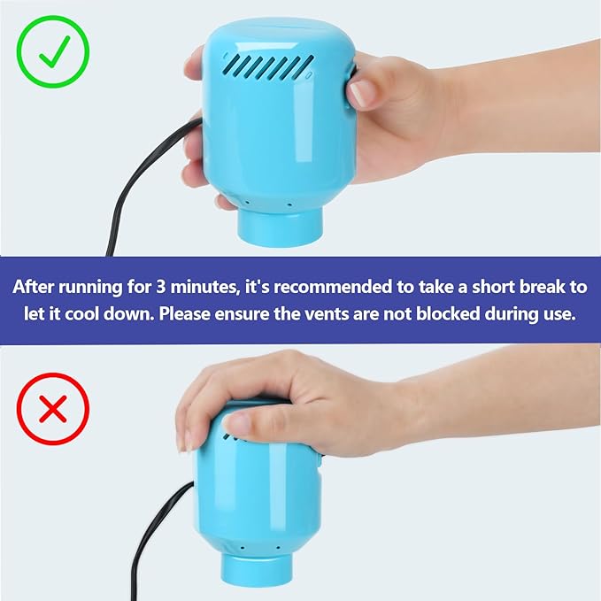 HOTBAG Electric Air Pump for Vacuum Storage Bags, Portable Travel Vacuum Pump Compressing Clothing Vacuum Seal Pump for Various Vacuum Seal Bags Blue(Storage Bag Not Included)