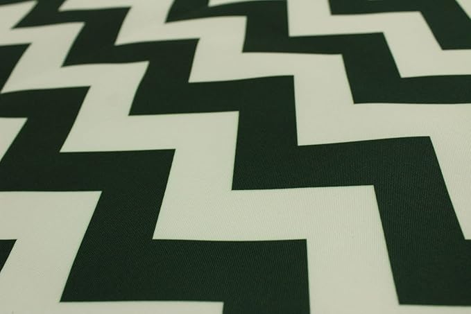 Mybecca Canvas Oxford Fabric Marine Waterproof Outdoor Awning 600 Denier Chevron Pattern Green/White (Cut Separate by Yard for Prime Orders-1 Yard) (60"x36")