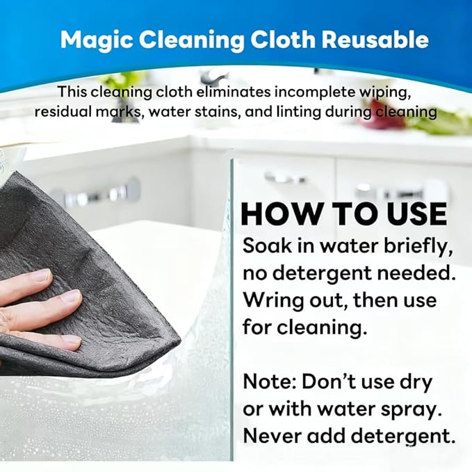 Thickened Magic Cleaning Cloths - 5 Pack Premium, Streak/Lint/Scratch-Free for Cars, Ultra-Absorbent Reusable Rags for Screens, Glass, Windows, Kitchen & Mirror, Durable, Gray (11.8''x11.8'')