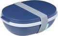 MEPAL, Duo-Lunch Box with Two Compartments for Food Storage, Plus a Detachable Mini Box, Portable, BPA Free, Nordic Denim, Holds 1425ml|48.2 oz, 1 Count, RST76400ND, 22.5x17.5x7.5 cm