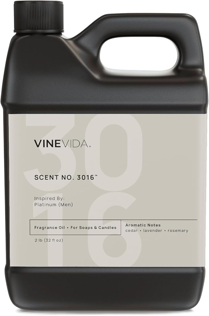 VINEVIDA Scent NO. 3016 Fragrance Oil - 32oz (2lbs) - Inspired by: Platinum (Men); Candle Fragrance Oil for Soy Candles - Soap Making Scents