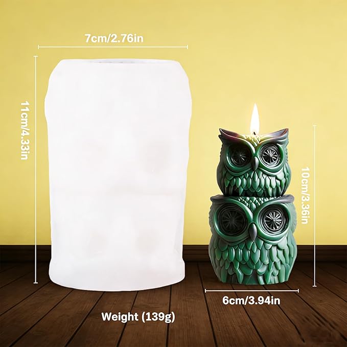 Owl Silicone Mold Candle Mold for Candle Marking Animal Molds for Epoxy Resin Ornament Decor