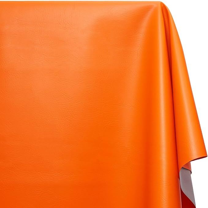 Ottertex Marine Vinyl Fabric Polyester Backing Waterproof Abrasion UV Resistant Heavy Duty Outdoor Marine PVC for Sewing & Upholstery - Orange (10 Yards)