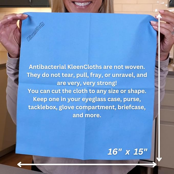 Reusable Antibacterial Cleaning Cloths – Removes 99.99% of Bacteria with Just Water | Silver-Embedded, Chemical, Odor, Streak & Scratch-Free for All Surfaces | 4 Pack