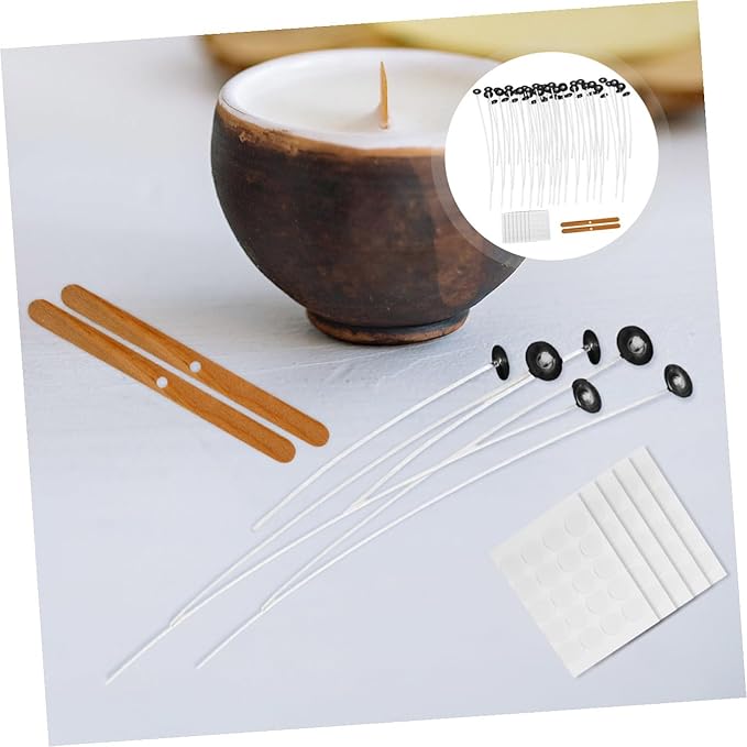 ARTIBETTER DIY Candle Making Kit Complete Candle Wick Set Wooden Holders Stickers Perfect for Home Parties Crafts