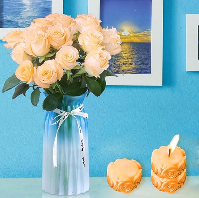 2PCS Rose Silicone Molds, Candle & Soap Molds for DIY Handmade Peony Flower