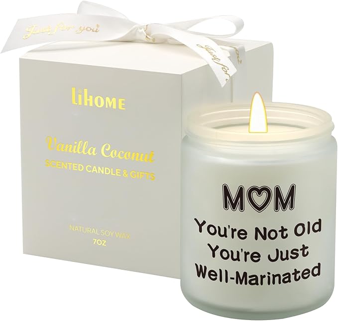 Vanilla Coconut Candles - 7oz, Perfect Birthday & Mothers Day & Thanksgiving & Christmas Gifts for Mom from Daughter & Son