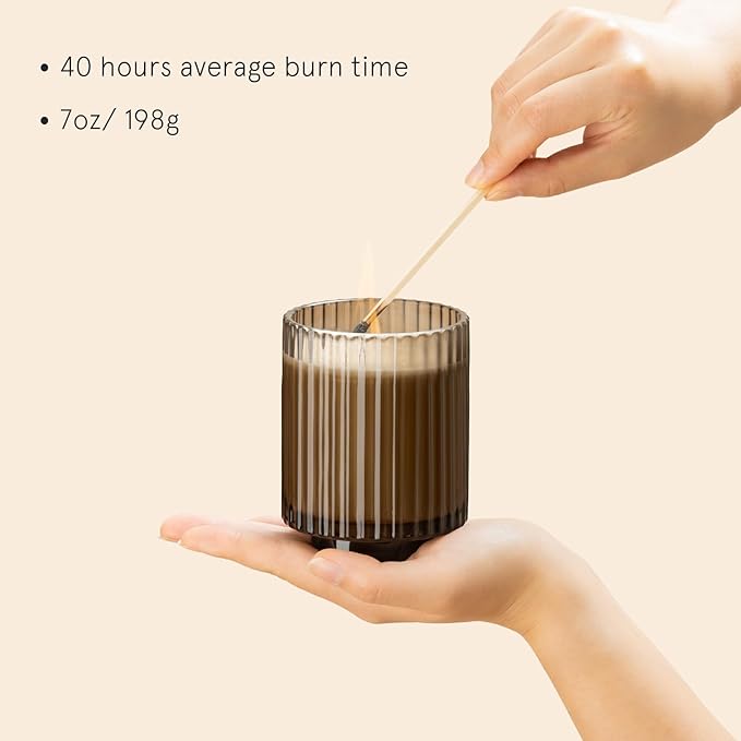 LA JOLIE MUSE Sandalwood Candles, Scented Candles for Home, Candle Gifts for Women & Men, Glass Jar Candle, 40 Hours Burning Time, Santal Himalayen, 7oz