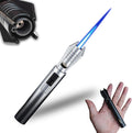 Torch Lighter - Windproof Jet Flame Refillable Butane Lighter with Adjustable Flame, Lightsaber Design, Visible Window, for Kitchen, Outdoor(Gas Not Include) (Black & White)