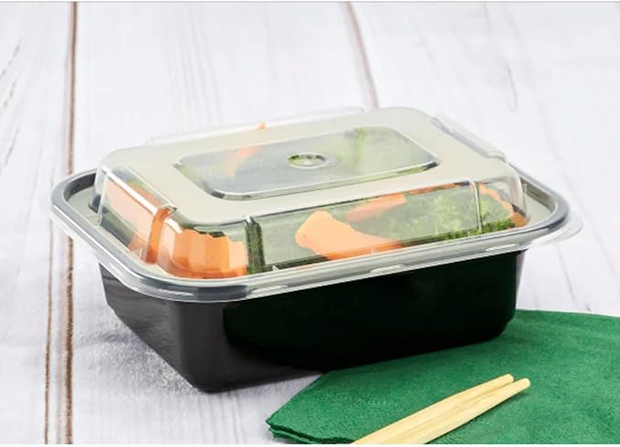 Karat Meal Prep Containers [12 oz - 150 ct] Reusable & Disposable Take Out Containers with Lids - Microwave & Dishwasher Safe Bento Boxes