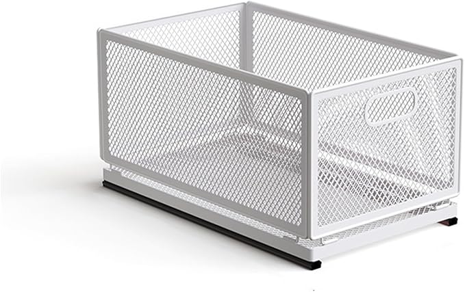 Pull Out Cabinet Organizer, Slide Out Drawers Fixed with Adhesive Nano Film, Pantry Shelves Sliding Drawer Storage Organization for Kitchen/Bathroom/Bedroom (15.7*9.4*8.3inch/40*24*21.2cm)
