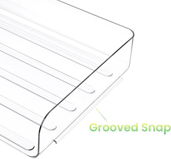 Tomorotec Desk Letter Tray Set, A4 Size Clear PET Stackable Document Organizer Office Desktop File Paper Holder Book Storage Rack Side Load Anti-Skid Stacking Support Convex Bottom (2X Portrait)