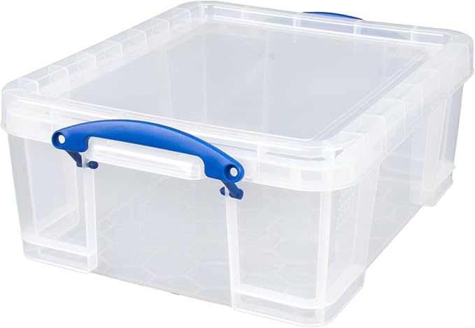 Really Useful Box 10 Pack 17L Plastic Storage Bins with Snap Lids and Clip Lock, Clear