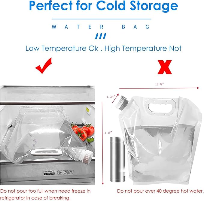 Collapsible Water Tank Container Bag, BPA Free Outdoor Folding Water Storage Carrier for Backpacking Camping Hiking Picnic BBQ Hurricane Flood Earthquake Emergencies