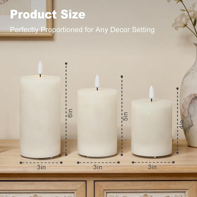 Rechargeable Glass LED Flameless Candles, Embedded Star String Flickering Flameless Candles for Romantic Ambiance and Home Decoration with Remote & Timer(White)