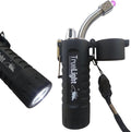 TrueLightEssentials Electric Rechargeable Plasma Lighter - Waterproof USB Arc Lighters with Flashlight LED Battery Indicator and Flexible Neck for Candle Survival Camping Emergency (Black, Long)