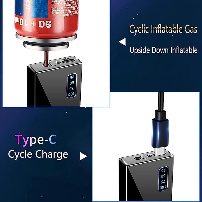 Arc 2 in 1 Jet Flame Torch Lighter - Refillable Butane Electric, USB Rechargeable, Windproof Infinity Lighter for BBQs, Candle, Camping (Frosted Black)