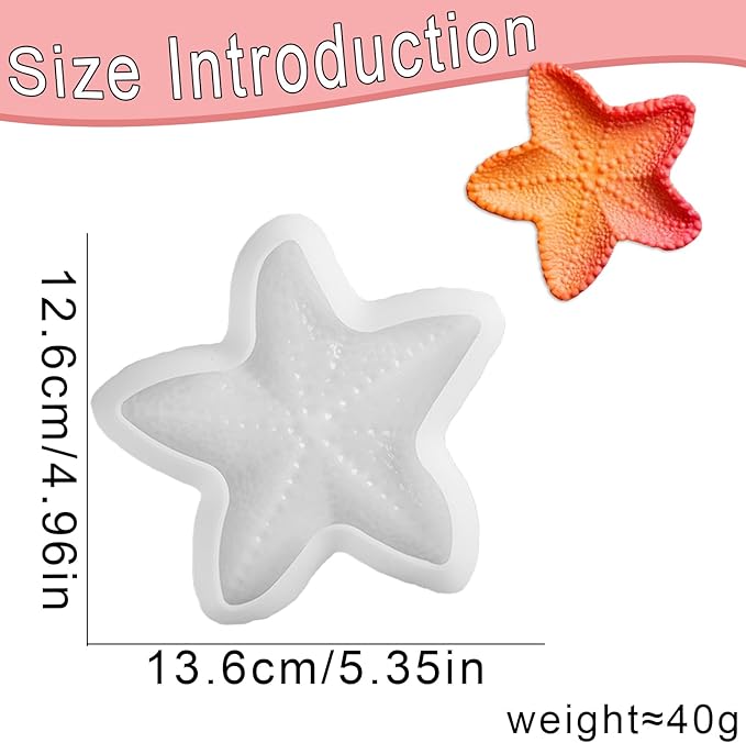 1 Pc Exquisite Starfish-Shaped Silicone Tray Mold Unique Storage Container Epoxy Resin Casting Mold for DIY Jewelry Small Ornaments Home Decorations Candlesticks Soap Dishes Art Crafts